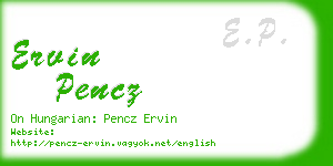 ervin pencz business card